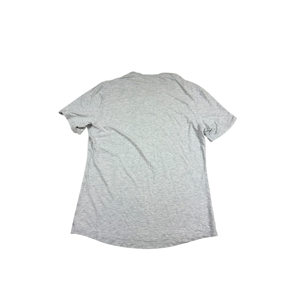 Lululemon Mens V-Neck Short Sleeve Gray Performance Training Tee Shirt Small - Picture 2 of 3